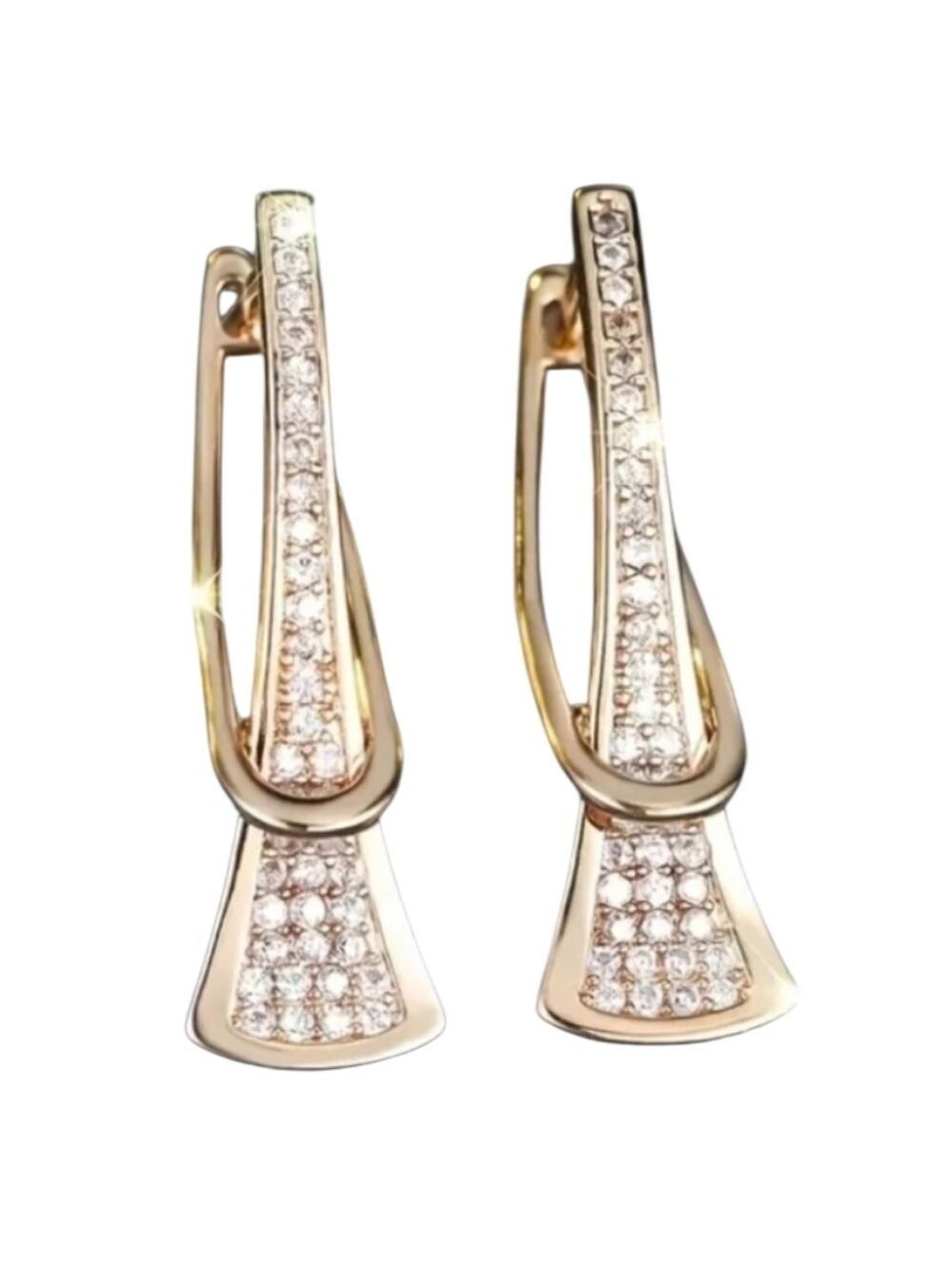 Elegant Rose Gold Crystal Earrings